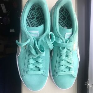 Mint Suede Puma Sneakers
